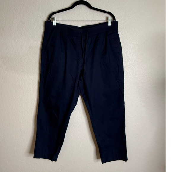 Talbots Pants - Talbots Womens 16 Petite Navy Blue Pants Pull On Drawstring Elastic Waist Casual